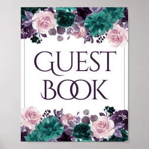 Moody Boho Livre d'or signé Violet Aubergine et
