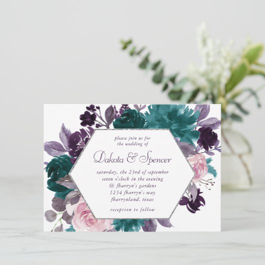 Moody Boho | Paars van gras, weidegrond, Lijst Kaart (Staand voorkant)