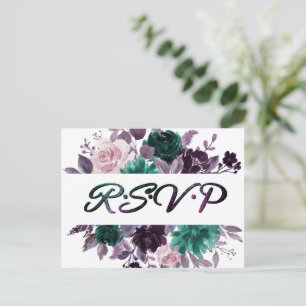 Moody Boho   Paarse donkere boomgaarden RSVP Briefkaart