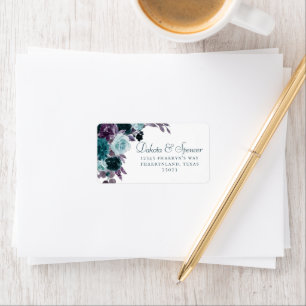Moody Boho Turquoise en Paarse Rozen Slinger Adr Etiket