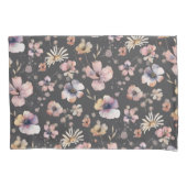 Moody Boho Watercolor Blush Wilde Bloemen Patroon Kussensloop (Voorkant)