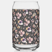 Moody Boho Watercolor Blush Wildflowers Pattern 
