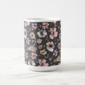 Moody Boho Watercolor Blush Wildflowers Pattern  Koffiemok (Center)