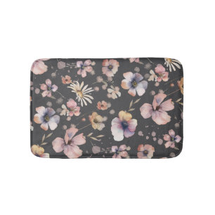 Moody Boho Waterverf Blush Wilde Bloemen Patroon Badmat