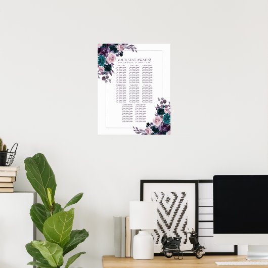 Moody Boho | Zitplaatsen voor eierplanten en Paars Poster (Thuiskantoor)