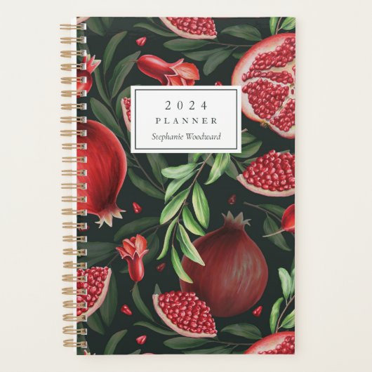 Moody Botanical Pomegranate Motif Monogramme 2024 (Devant)
