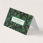 Moody Botanical QR Code Carte de visite plié (Devant)