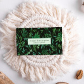 Moody Botanical QR Code Carte de visite Vert Noir