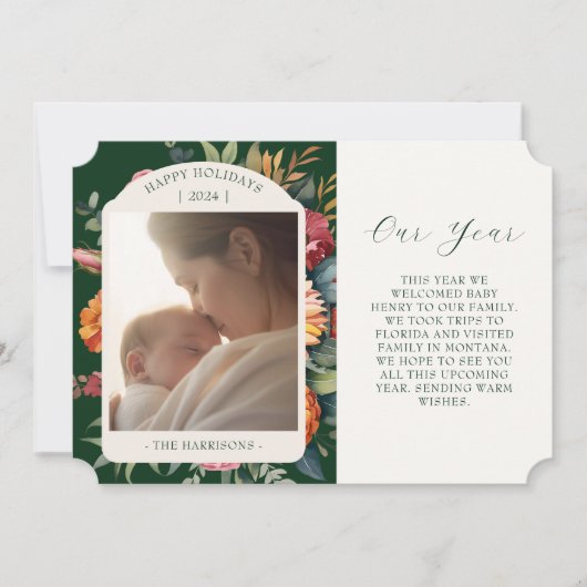 Moody Botanical Year In Review Carte De Vacances (Devant)