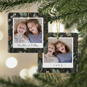 Moody Botanische Dubbelzijdige Gepersonaliseerde F Keramisch Ornament