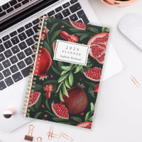 Moody Botanische Granaatappel Patroon Monogram 202