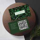 Moody Botanische QR Code Visitekaartje Groen Zwart