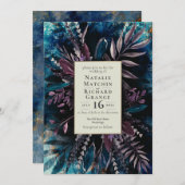 Moody Bouquet botanical bruiloft Uitnodiging (Voorkant / Achterkant)