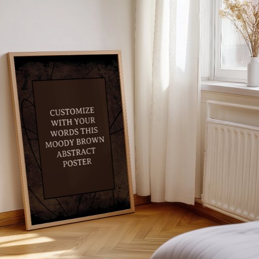 Moody Brown Custom Poster Abstract Ontwerp Uniek