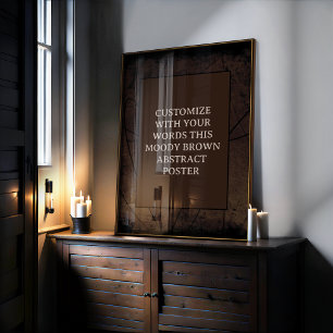 Moody Brown Custom Poster Abstract Ontwerp Uniek