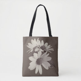Moody Brown Daisy Custom Monogram Chince Style Draagtas