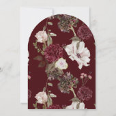 Moody Burgundy Arched Autumn Wedding Invitation (Dos)