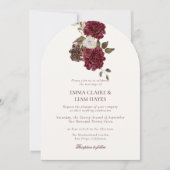 Moody Burgundy Arched Autumn Wedding Invitation (Devant)
