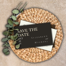 Moody Charcoal Minimalist Wedding Save the Date QR Informatiekaartje