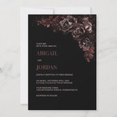 Moody Chocolade Bloemen Bruiloft Kaart (Voorkant)