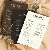 Moody Coffee Minimalist Boho Wedding Menu