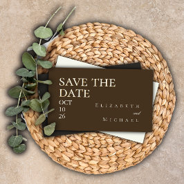 Moody Coffee Minimalist Save the Date QR Code RSVP Informatiekaartje