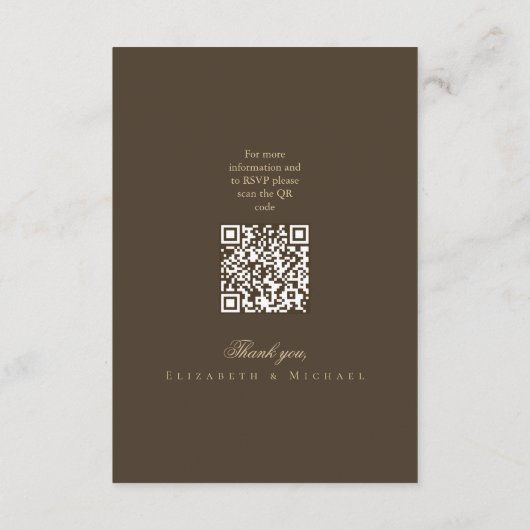 Moody Coffee Minimalist Script Wedding Details Informatiekaartje (Achterkant)