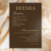 Moody Coffee Minimalist Script Wedding Details Informatiekaartje