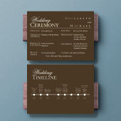 Moody Coffee Minimalist Wedding Program Timeline Menu