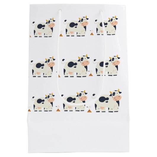 “Moody Cow” Wrapping Paper Medium Cadeauzakje (Achterkant)