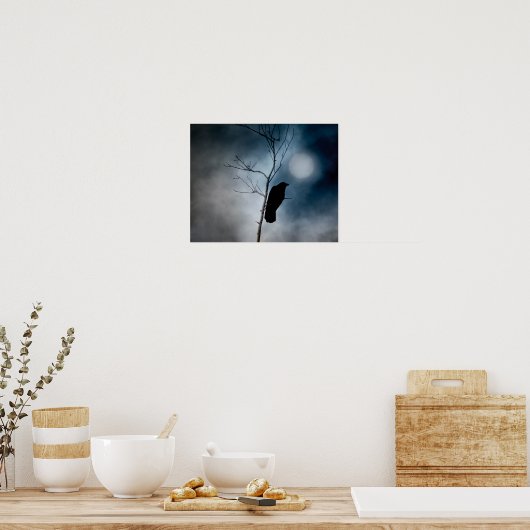 Moody Crow Moon Poster (Keuken)