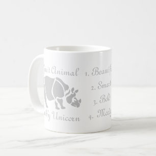 Moody Cubby Unicorn Rhino Spirit Animal Koffiemok