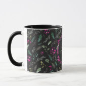 Moody Cute Winter Holly Joyeux Vacances Mug (Gauche)