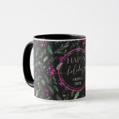 Moody Cute Winter Holly Joyeux Vacances Mug (Devant gauche)