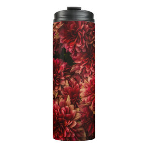 Moody Dahlia Bloemen Donkere Textuur Thermosbeker