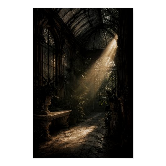 Moody Dark Academia Conservatory Sunbeam Poster (Devant)