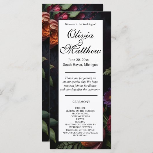 Moody Dark Floral Boho rozen (Voorkant / Achterkant)