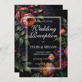  Moody Dark Floral Boho rozen Kaart (Voorkant / Achterkant)