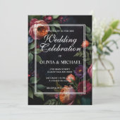  Moody Dark Floral Boho rozen Kaart (Staand voorkant)