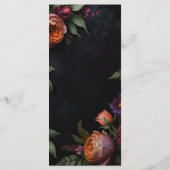 Moody Dark Floral Boho rozen Menu (Achterkant)