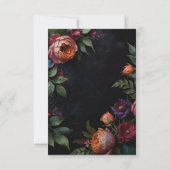  Moody Dark Floral Boho rozen RSVP Kaartje (Achterkant)