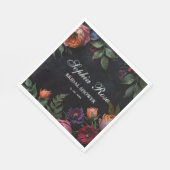 Moody Dark Floral Boho rozen Servet (Hoek)