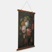 Moody Dark Floral kunst Hangend Wandkleed (Gebogen)