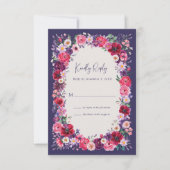 Moody Dark Floral RSVP Kaartje (Voorkant)