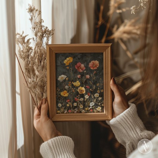 Moody Dark Flower Art Victoriaans Bloemen Poster