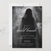 Moody Dark Ghost Bride in Mist Bruids Brunch Kaart (Voorkant)