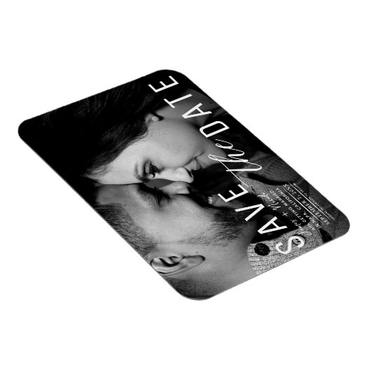 Moody Dark Overlay Foto Save the Date Bruiloft Magneet (Rechterzijde)