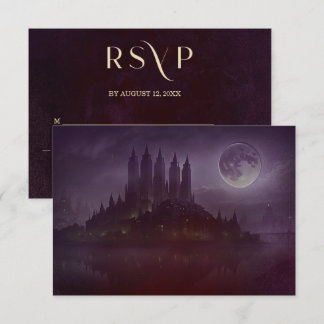 Moody Dark Romance Burgundy Velvet Wedding RSVP