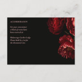 Moody donker bloemenbruiloft details informatiekaartje (Achterkant)