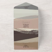 Moody Donker Bruin Olive Bold Een Edgy Bruiloft All In One Uitnodiging (Buitenkant)